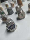 Vintage Lot 24 Pewter Wood Plastic Porcelain Ceramic Metal Collectable Thimbles