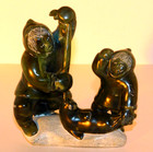 Joanasie Jack Ittukallak Carved Soapstone Inuit Man Hunting Seal 1987 6 1 4 