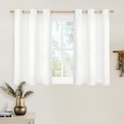  Linen Curtains 40 Inch Length For Small Window  42 w X 40 l  pack Of 2  White