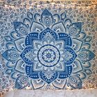 Indian Wall Hanging Blue White Ombre Mandala Home Decor Cotton Queen Tapestry Us