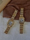 Gold Vintage Style Women   s Square Watch