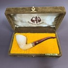Cao Ismet Bekler W  Silver Estate Block Meerschaum Pipe With Case