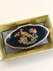 Stratton Lipview Oval Compact Mirror With Lipstick Holder Bird Floral England