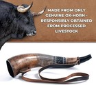 Viking War Horn - 16  Genuine Ox-horn Battle Trumpet - Premium Hand Engraved