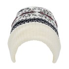 Nordic Snowflake Knit Adult Beanie Hat And Scarf Set In Ivory
