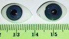 Antique Small Hand Blown Glass Doll Eyes Pair Blue Lausha Germany