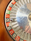 Vintage Casino Wood Mini Roulette Wheel Tabletop Gambling Game Walnut Wood