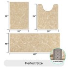 Hebe Bathroom Rug Set Of 3-piece Non Slip Bath Shower Mats With U-shaped Toil   
