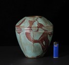 Fine Japanese Bronze Vase With Original Signed Wooden Box Zr22