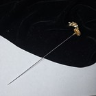 Antique Gold Tone Glass Rhinestones Hat Pin 7 5  L