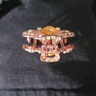 Women s Rose Gold Metal Butterfly Hair Claw Clip Rhinestones Orange Stone