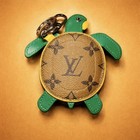 Louis Vuitton Lv Monogram Green Turtle Mini Pouch Keychain Bag Charm