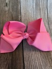 Pink Girls Large 6  Grosgrain Knotted Boutique Hair Bow Alligator Clip