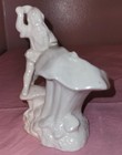 Vintage Porcelain Gnome Elf Pixie On Mushrooms Planter
