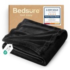 Bedsure Gentlesoft Fleece Throw Blanket For Couch - Throw  50  X 60   Black