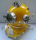 18  Brass   Iron Yellow Finish Us Navy Mark V Scuba Diving Divers Helmet Gift