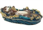 Sea Otter Jeweled Trinket Box With Austrian Crystals