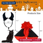 Halloween Cat Vampire Costume Dog Halloween Cosplay Dress Cape Devil Horns Hat H