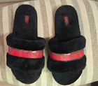 Puma Fenty By Rihanna Fur Slide Black Red Green Stripe Women s Size 9 Slides