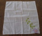 Vintage Madeira Hanky Purple Flower Applique Embroidery White Bridal