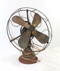 Antique Ge 16  Brass 4 Blade 3 Speed Metal Fan- Inop