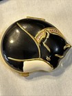 Vintage Estee Lauder Sleeping Enameled Cat Nap Lucidly Powder Compact Unused