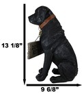 Lifelike Black Labrador Retriever Dog With Welcome Jingle Collar Sign Statue