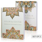 Beautiful Adult Coloring Book Set Of 2 For Relaxation - Mandala Coloring Books W