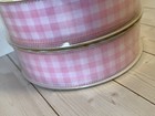 New Lot Of 2 Rolls Member   s Mark Wired Edge Ribbon 1 5  X 50 Yards Gingham Pink