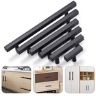 Lot Kitchen Cabinet Handles Pulls Matte Black Stainless Steel Drawer T Bar Pulls