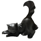 Cracker Barrel Halloween Black Cat Ghost Statue Stretching Figurine In Hand         