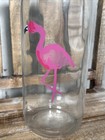 Flamingo Glass Water Bottle With Hinged Cap