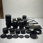 X9 Camera Lens Lot W  6 Cases   More Soligor Vivitar Kenko Sakar 5-star Nikon