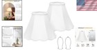 Scalloped Lamp Shades Set Of 2  White Lamp Shade With Petal Edge Braid  6 1 t   