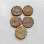 Set Of 5 Extremely Rare Ancient Roman Brutus Eid Mar Denarius Bronze Coins