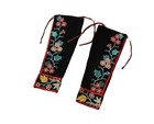 Handmade Beaded Black Wool Leggings For Woman For Powwow Lg220  duty Paid 
