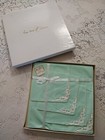 Vintage Kaye Walt Creations Tea Set 4 Napkins Tablecloth 44x44 Mint Green Lace