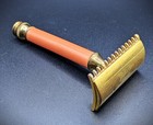 Vintage Gillette  the New  Double-edge Safety Razor W rare Salmon Handle W box