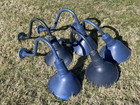 Lot 5 Vtg Industrial Barn Gas Station Lights Gooseneck  Angled Reflector Abolite