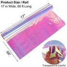 66 Ft Iridescent Cellophane Wrap Roll  17   Wide X 66  Long  Transparent Iridesc