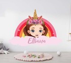 Girls Unicorn   Rainbow Personalized Decals Wall Sticker Decor Art Mural Kids Ch