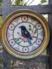 Sailor s Valentine  Sailor Valentine  Seashell Mosaic  Raven Bird Art