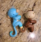 2  Fingerlings Interactive Baby Monkey Blue Brown Toys  Both Work Tested 
