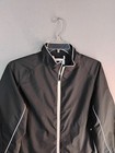 Footjoy Dryjoys Performance Golf Jacket Womens Large Black Full Zip Pockets