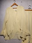 Vintage Butter Yellow Chiffon 3 Piece Skirt Set Wedding Faux Pearls Size Xl Usa