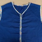 Vintage Handmade Quilt Floral Folk Scandinavian Pattern Vest Fits Like Medium