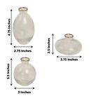 3 Clear Small Glass Flower Vases Centerpieces Metallic Gold Rim Party Events