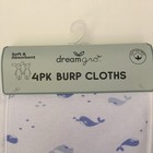 New Baby Burp Cloths 4pc Set Soft Absorbent Whales  Stripes  Solid   Dreamgro