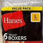 Hanes  6 Pack   Men s Boxer Sz L 36-38  Black blue grey Mkcb06