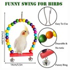 7pc Bird Toy Set - Wooden Parrot Swing  Climbing Ladder   Bell Toys For Cage 